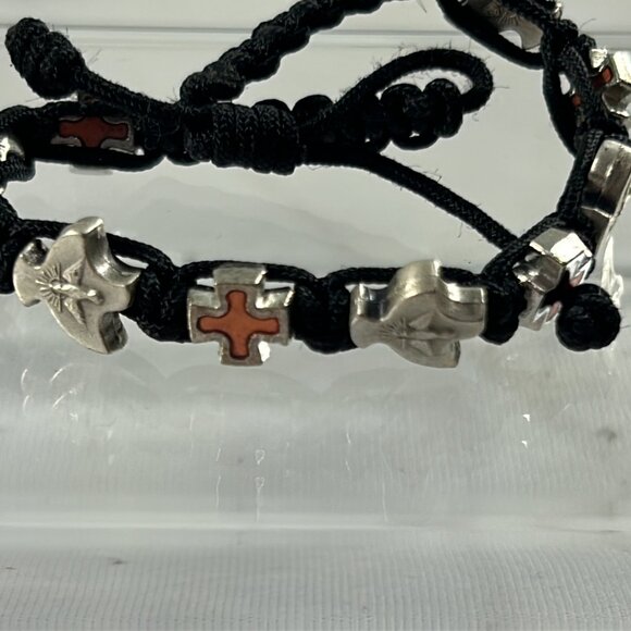 Lot 8 Corded Beaded Bohemian Bracelets Layering Family Cross Heart Tree Shells - Picture 9 of 15